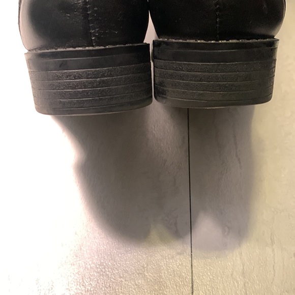 Kenneth Cole Reaction Black Leather Slip On Buckle Detail Side Zipper Tall Boots - Picture 10 of 12